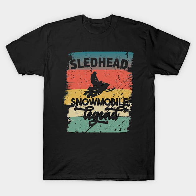 Sledhead Snowmobile Legend T-Shirt by RKP'sTees